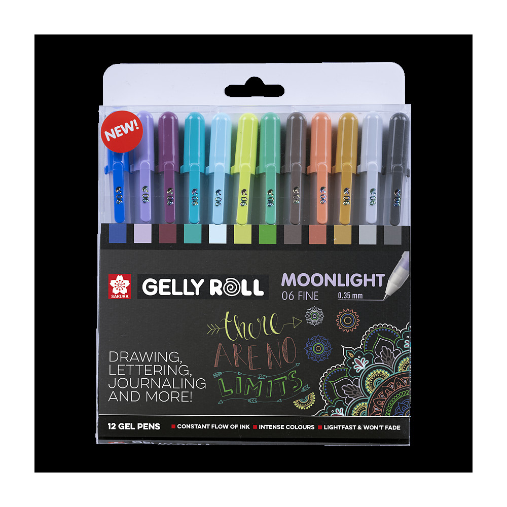 Produktbild för Sakura Gelly Roll Moonlight 06 Cosmos pennset 12-pack /Unique collection of 12 Gelly Rolls Moonlight 06 Cosmos