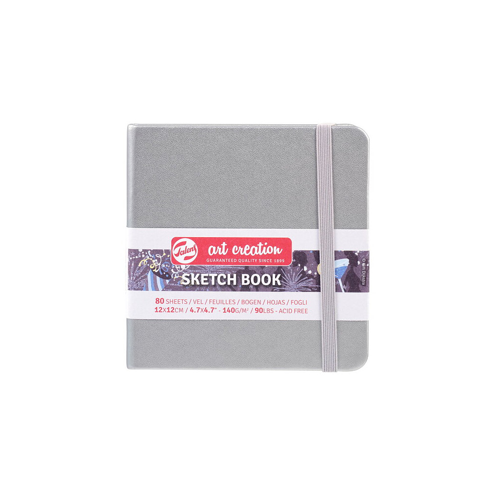 Produktbild för Sketchbook Shiny Silver 12 x 12 cm / Skissblock blank silver 12 x 12 cm