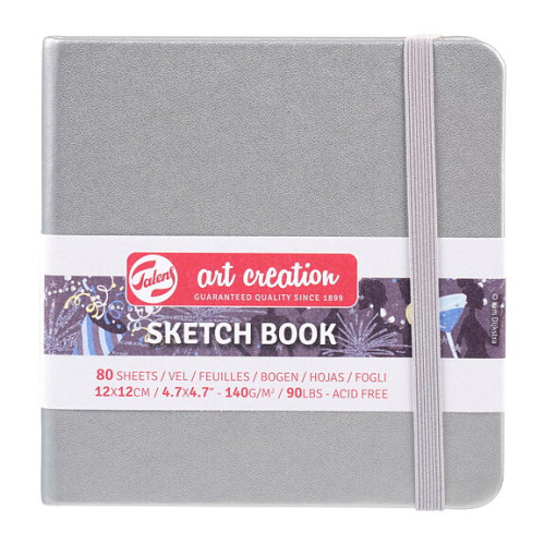 Art Creation Sketchbook Shiny Silver 12 x 12 cm / Skissblock blank silver 12 x 12 cm