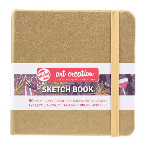 Art Creation Sketchbook White Gold 12 x 12 cm / Skissblock vitguld 12 x 12 cm