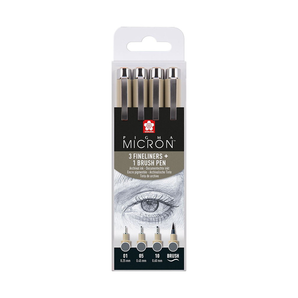 Produktbild för Sakura Pigma Micron fineliner set 4 sizes Cool Gray
