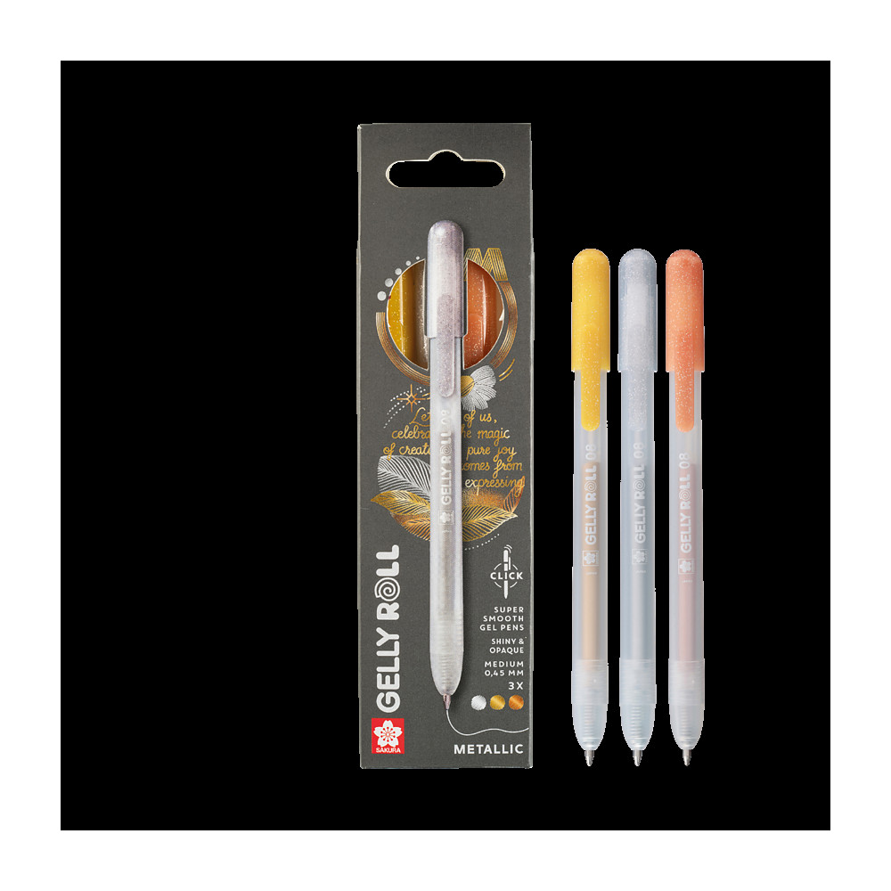 Produktbild för Sakura Gelly Roll Metallic pennset 3-pack /Gelly Roll Metallic Set 3 B
