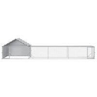 Produktbild för Kylling Coop med tak och gård 2 st Silver 7 x 2 x 1,5 m