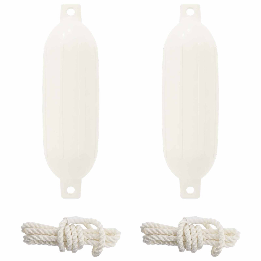 Produktbild för Båt fendrar 2 st Ø 11 x 40 cm Vit PVC