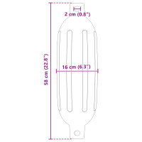 Produktbild för Båt fendrar 2 st Ø 16 x 58 cm Vit PVC
