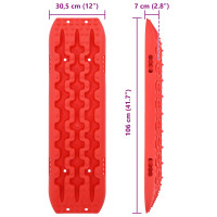 Produktbild för Traktionsplatta 2 pcs Röd 106 x 30,5 x 7 cm Förstärkt nylon