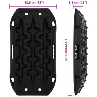 Produktbild för Traktionsplatta 2 pcs Svart 57,5x30,5x5,5 cm Förstärkt nylon