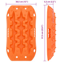 Produktbild för Traktionsplatta 2 pcs Orange 57,5x30,5x5,5 cm Förstärkt nylon