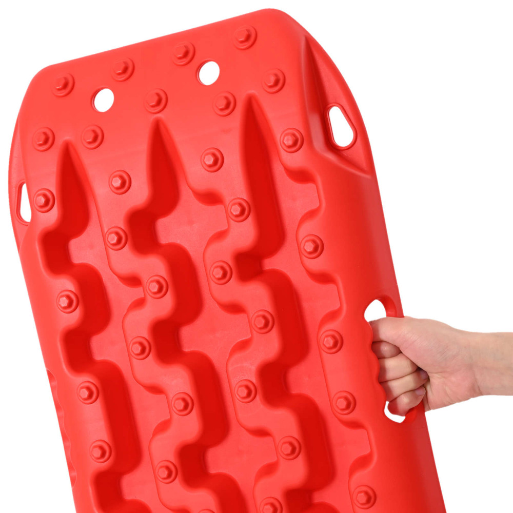 Produktbild för Traktionsplatta 2 pcs Röd 57,5 x 30,5 x 5,5 cm Förstärkt nylon