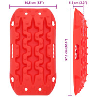 Produktbild för Traktionsplatta 2 pcs Röd 57,5 x 30,5 x 5,5 cm Förstärkt nylon