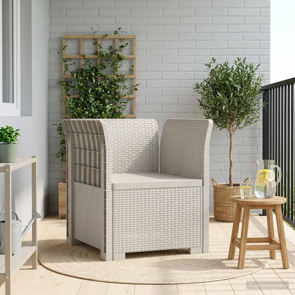 Produktbild för 1-sits fåtölj i rottlook PP Vit