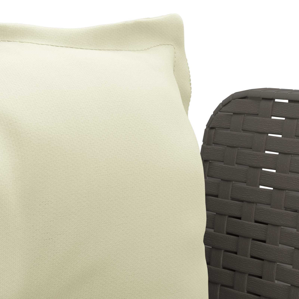 Produktbild för 1-sits fåtölj med kuddar i rottlook PP Ljusgrå