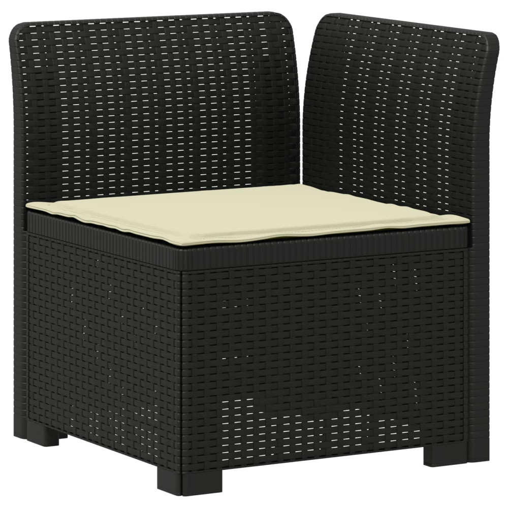 Produktbild för 3-sits trädgårdsoffa med kuddar Rattan-look PP Antracit