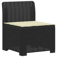 Produktbild för 3-sits trädgårdsoffa med kuddar Rattan-look PP Antracit