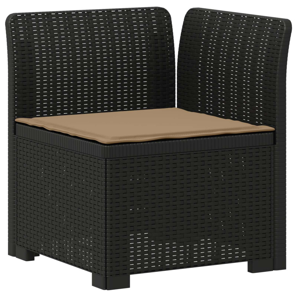 Produktbild för 3-sits trädgårdsoffa med kuddar Rattan-look PP Antracit