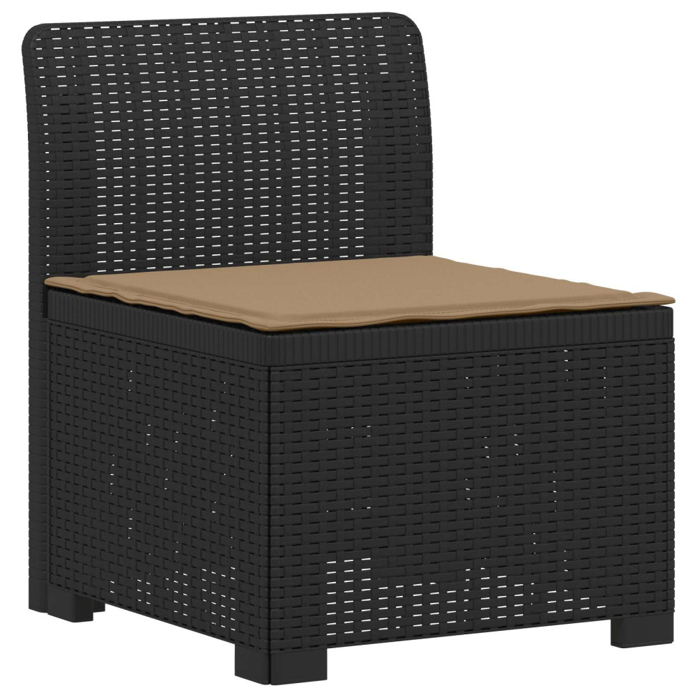 Produktbild för 3-sits trädgårdsoffa med kuddar Rattan-look PP Antracit