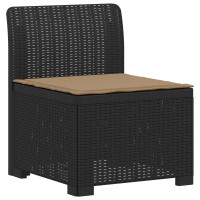 Produktbild för 3-sits trädgårdsoffa med kuddar Rattan-look PP Antracit
