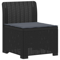 Produktbild för 3-sits trädgårdsoffa med kuddar Rattan-look PP Antracit
