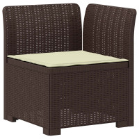 Produktbild för 3-sits trädgårdsoffa med kuddar Rattan-look PP Brun