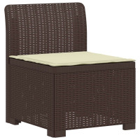 Produktbild för 3-sits trädgårdsoffa med kuddar Rattan-look PP Brun