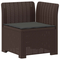 Produktbild för 3-sits trädgårdsoffa med kuddar Rattan-look PP Brun