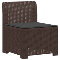 Produktbild för 3-sits trädgårdsoffa med kuddar Rattan-look PP Brun