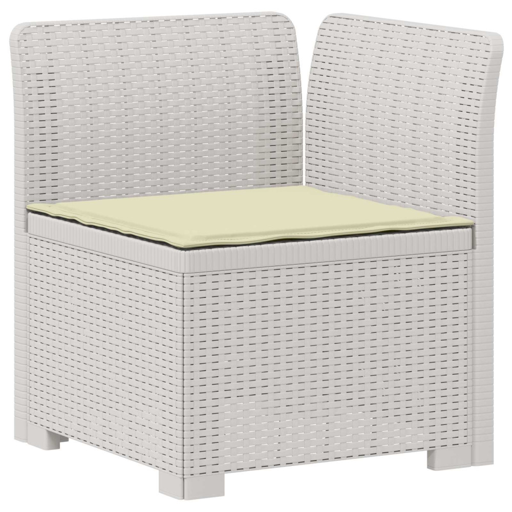 Produktbild för 3-sits trädgårdsoffa med kuddar Rattan-look PP Vit