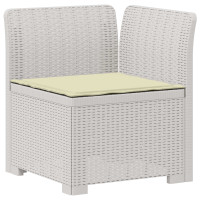 Produktbild för 3-sits trädgårdsoffa med kuddar Rattan-look PP Vit