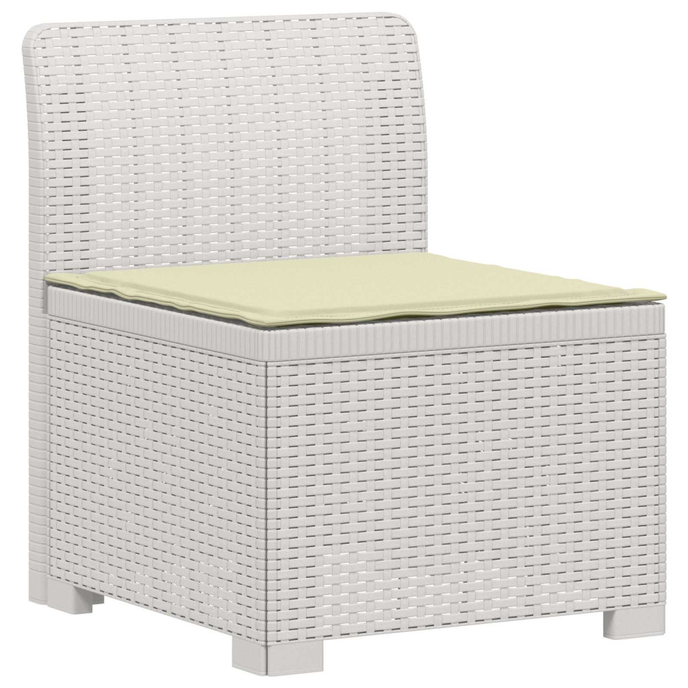 Produktbild för 3-sits trädgårdsoffa med kuddar Rattan-look PP Vit