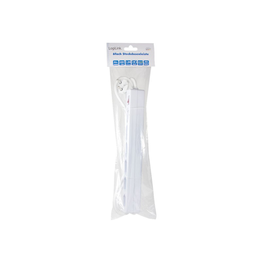 Produktbild för LogiLink - Slim - effektband - 3400 Watt