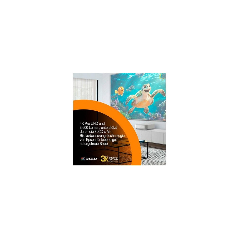 Produktbild för Epson Lifestudio Grand EH-LS670W - 3LCD-projektor - ultrakort kastavstånd - 802.11a/b/g/n/ac trådlös Miracast - diamantvit