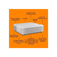 Produktbild för Epson Lifestudio Grand EH-LS670W - 3LCD-projektor - ultrakort kastavstånd - 802.11a/b/g/n/ac trådlös Miracast - diamantvit