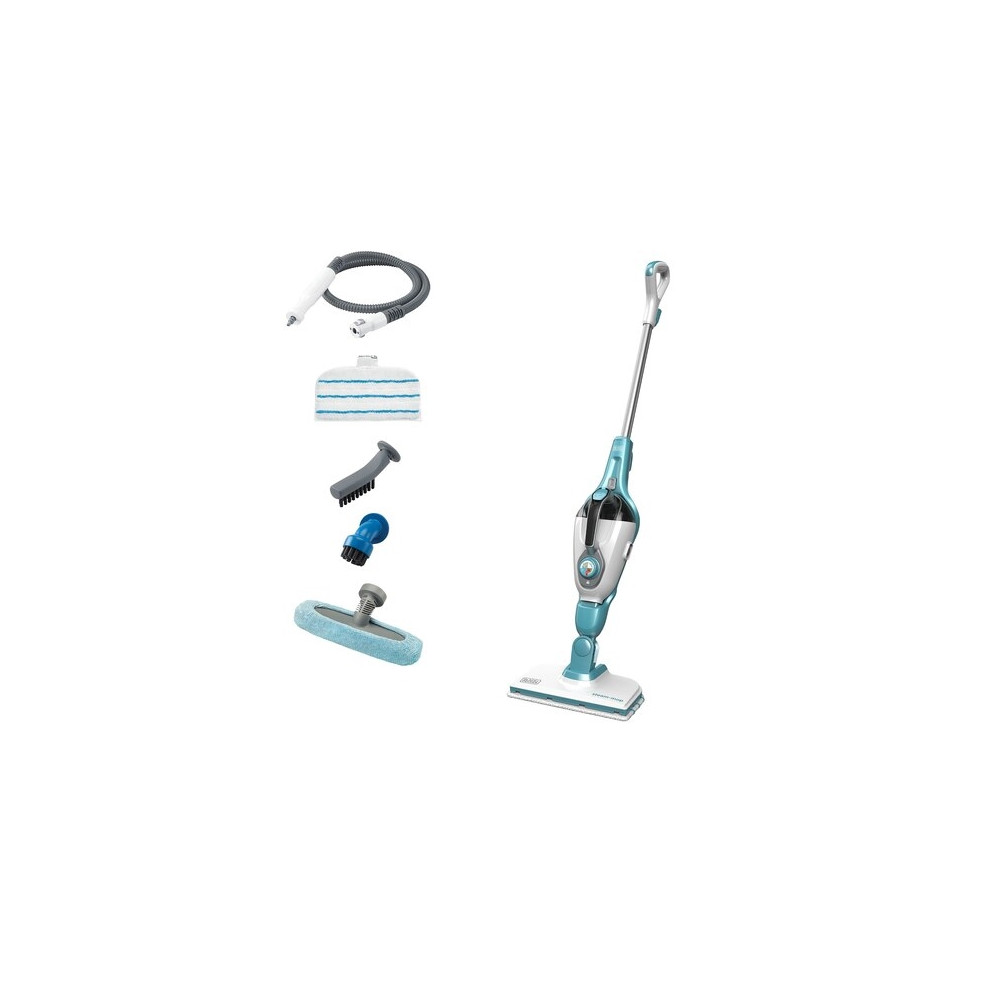 Produktbild för BLACK+DECKER FSMH1321 - ångdammsugare - skaft/handhållen - vit/aqua