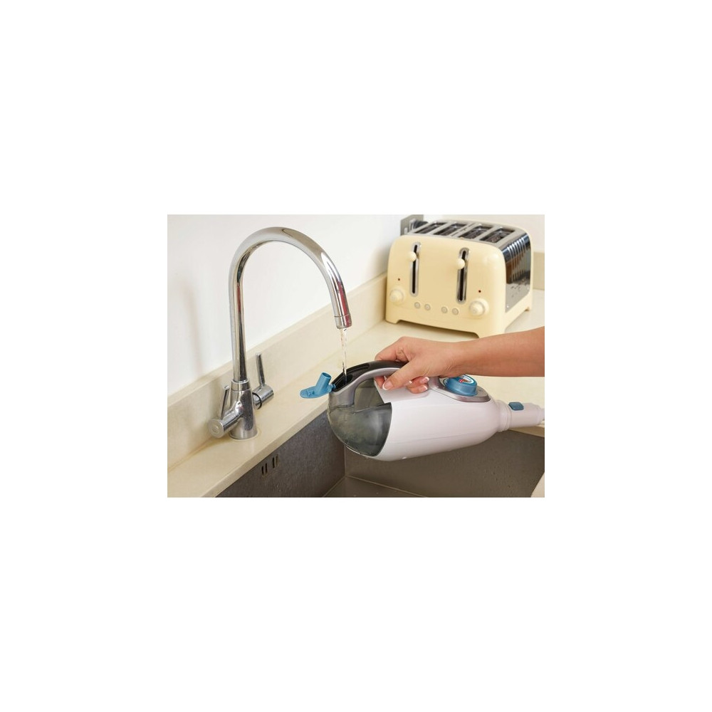 Produktbild för BLACK+DECKER FSMH1321 - ångdammsugare - skaft/handhållen - vit/aqua