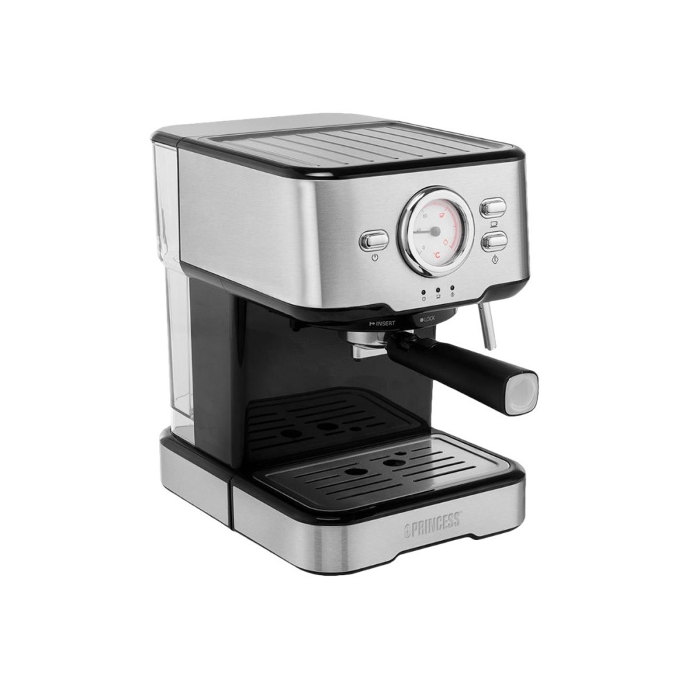 Produktbild för Princess 249412 - kaffemaskin med mjölkskummare - 20 bar - metal steel