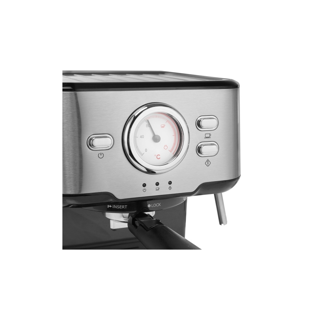 Produktbild för Princess 249412 - kaffemaskin med mjölkskummare - 20 bar - metal steel
