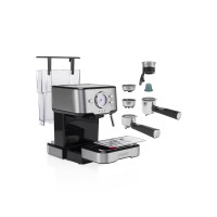 Produktbild för Princess 249412 - kaffemaskin med mjölkskummare - 20 bar - metal steel