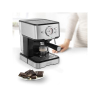 Produktbild för Princess 249412 - kaffemaskin med mjölkskummare - 20 bar - metal steel