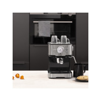 Produktbild för Princess 249412 - kaffemaskin med mjölkskummare - 20 bar - metal steel