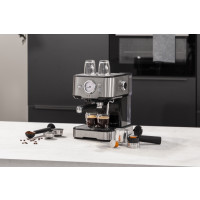 Produktbild för Princess 249412 - kaffemaskin med mjölkskummare - 20 bar - metal steel