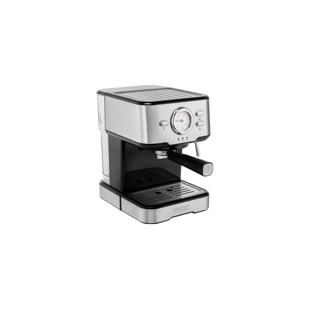 Produktbild för Princess 249412 - kaffemaskin med mjölkskummare - 20 bar - metal steel
