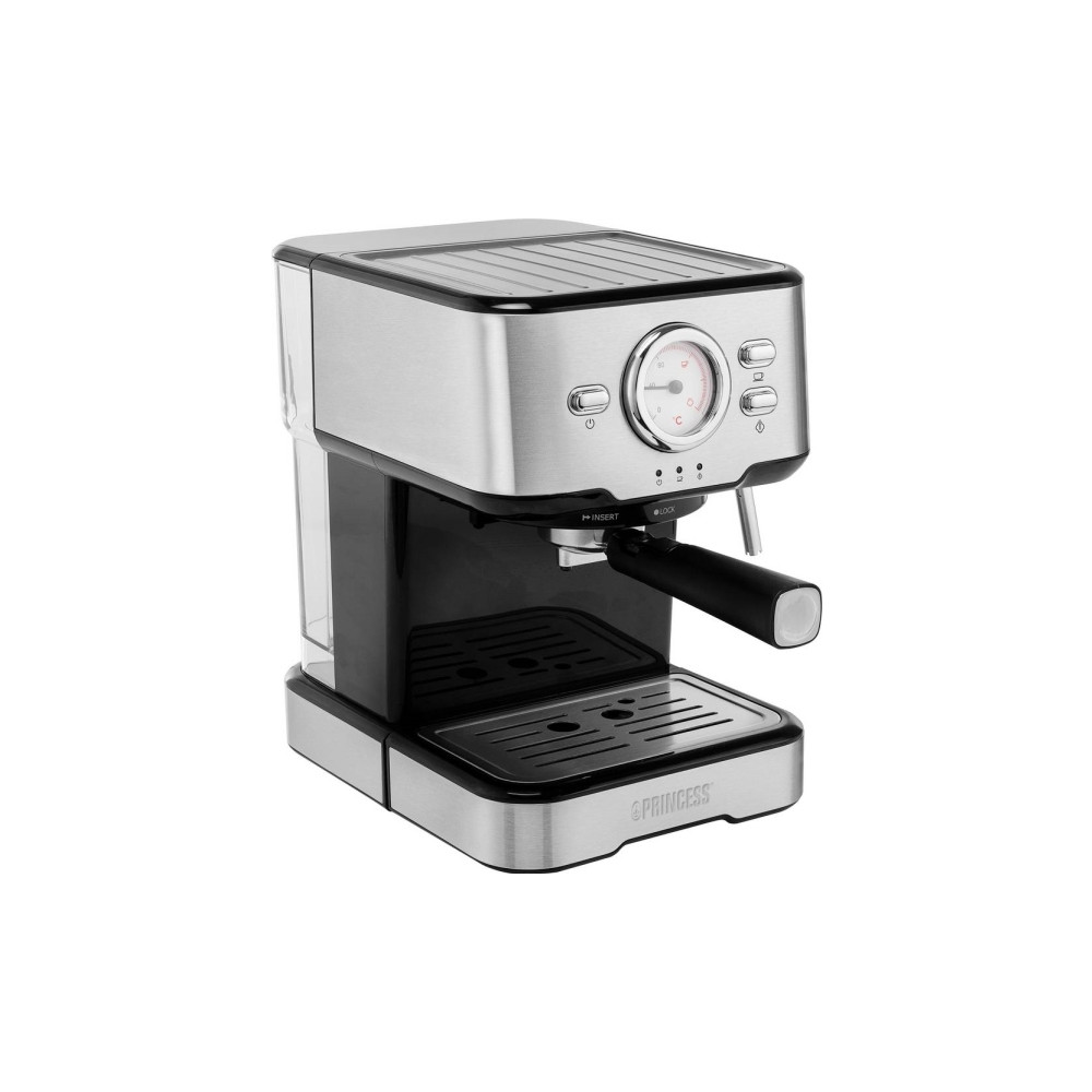 Produktbild för Princess 249412 - kaffemaskin med mjölkskummare - 20 bar - metal steel