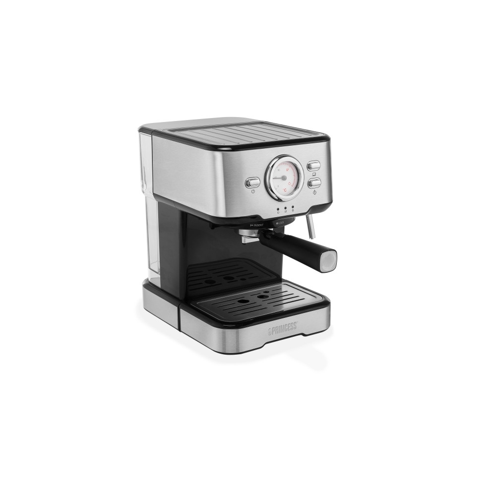 Produktbild för Princess 249412 - kaffemaskin med mjölkskummare - 20 bar - metal steel