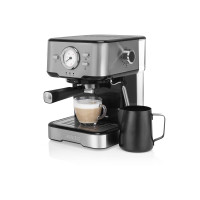 Produktbild för Princess 249412 - kaffemaskin med mjölkskummare - 20 bar - metal steel