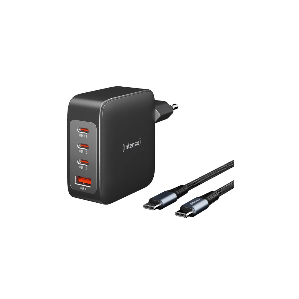 Produktbild för Intenso W140A3C strömadapter - GaN - 3 x USB-C, USB typ A - 240 watt - med C520C-kabel
