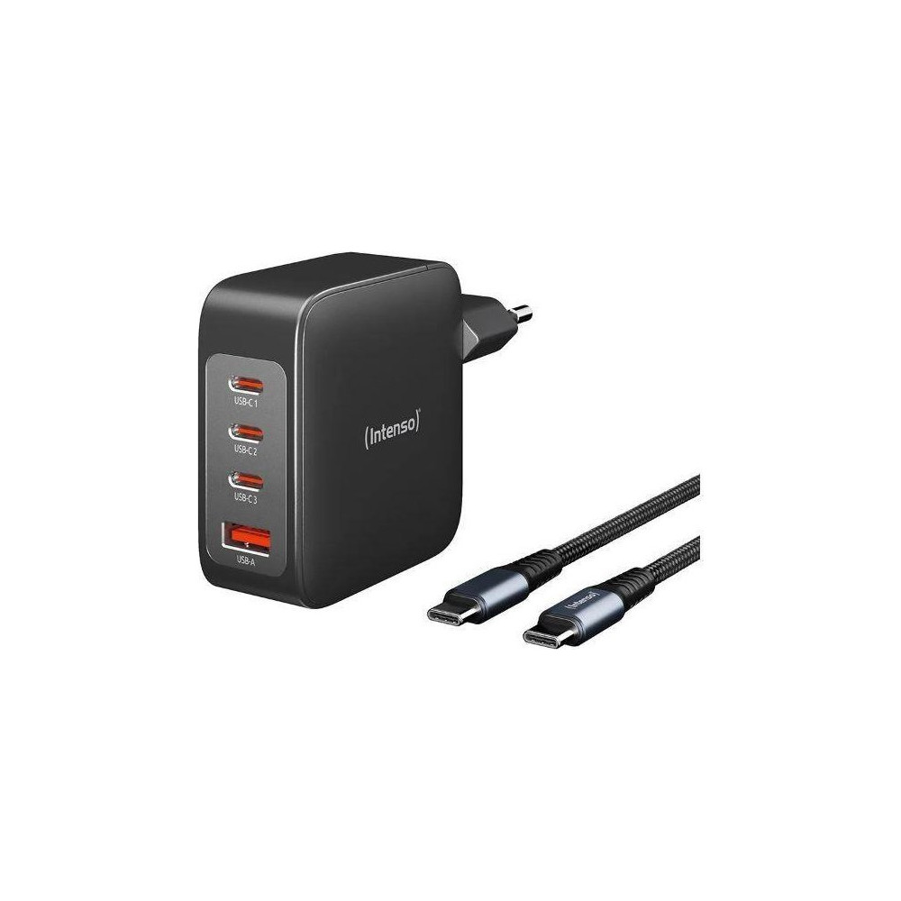 Produktbild för Intenso W140A3C strömadapter - GaN - 3 x USB-C, USB typ A - 240 watt - med C520C-kabel
