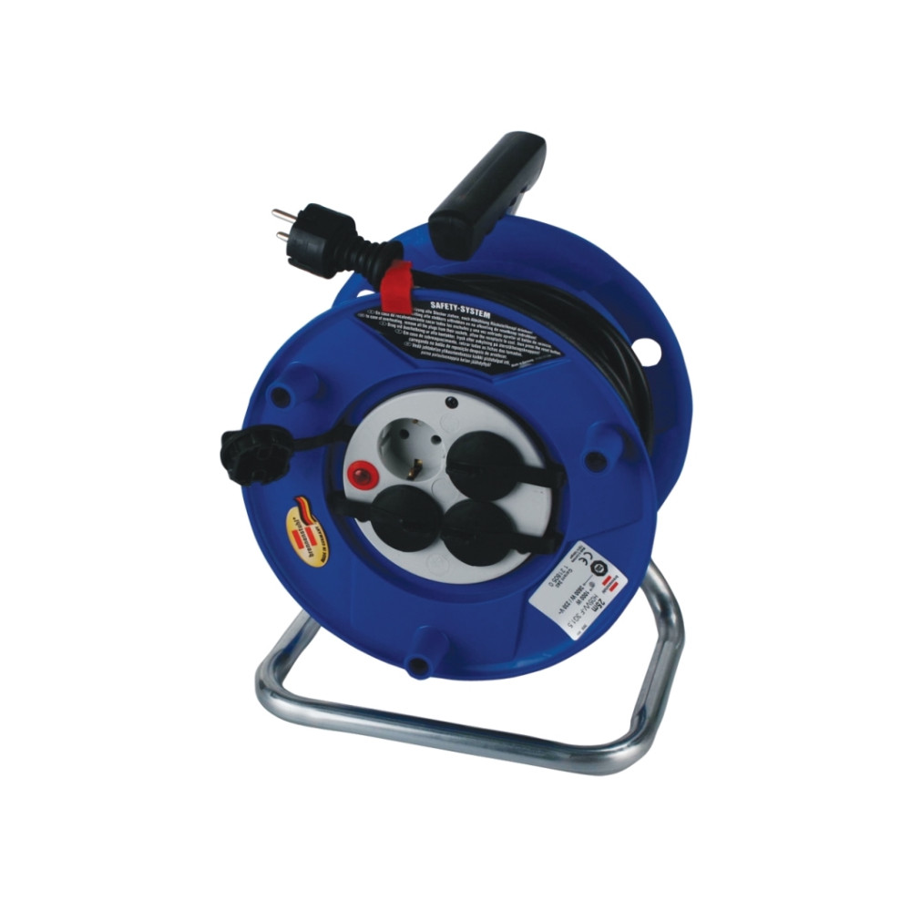 Produktbild för Brennenstuhl BN-HASP02, 25 m, IP44, Plast, Svart, Blå, 4 AC-...