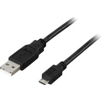 Produktbild för DELTACO USB-299S - USB-kabel - USB till mikro-USB typ B - 25 cm