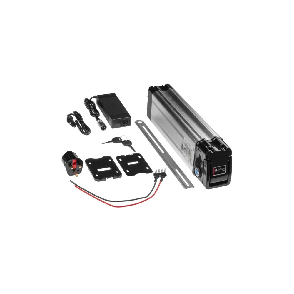 Produktbild för Green Cell batteri - 36V, silverfish - + växelströmsadapter - Li-Ion - 4 stiftkontakt
