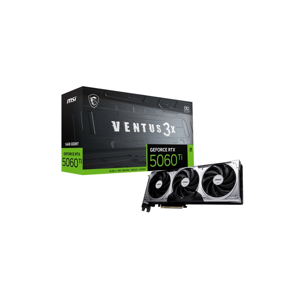 Produktbild för MSI GeForce RTX 5060 Ti 16G VENTUS 3X OC - grafikkort - GeForce RTX 5060 Ti - 16 GB